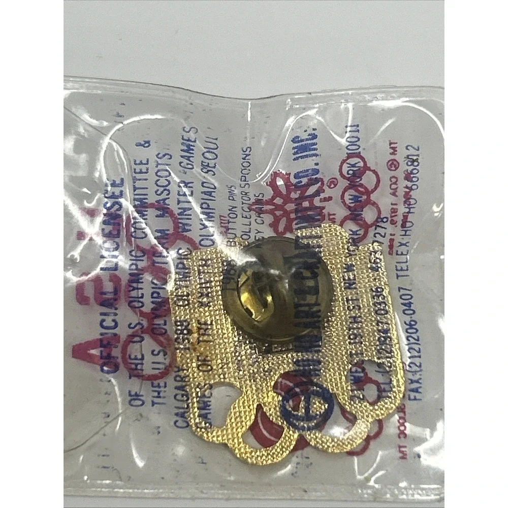 Vintage USA Olympic Rings Hertz Sponsor Lapel Pin Brand New In Package 1988